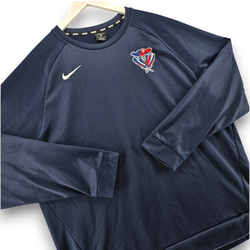 Nike New England Patriots Sweatshirt Mens XL Navy Blue Dri-FIT Fleece Pullover